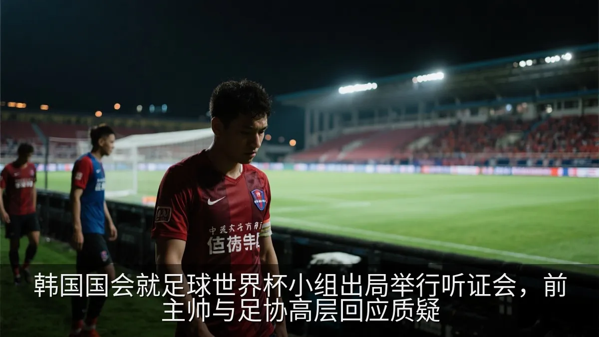 足球场上球员在比赛结束后神情凝重